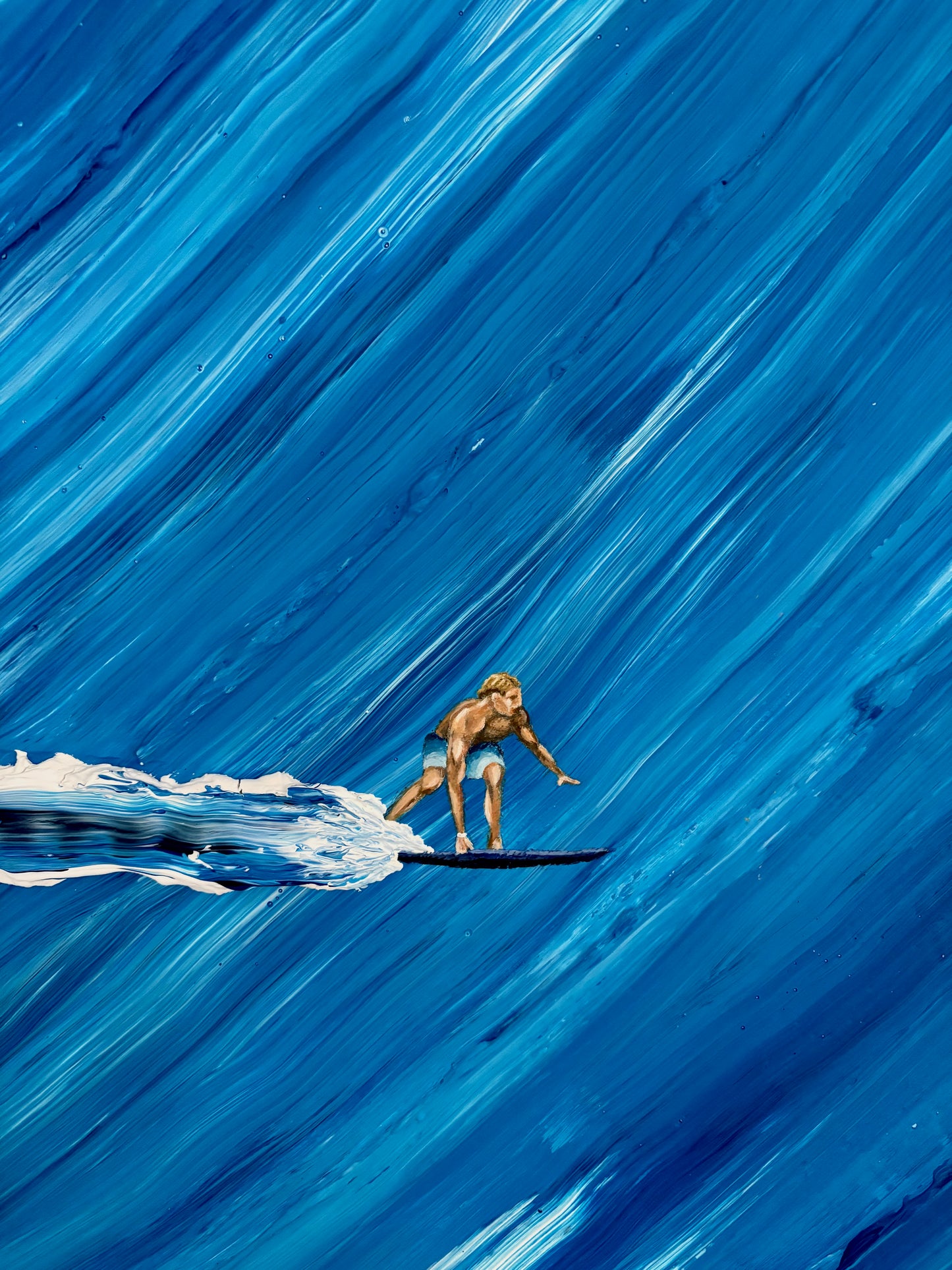 Surf Away | Handmade Abstract Ocean Canvas Painting