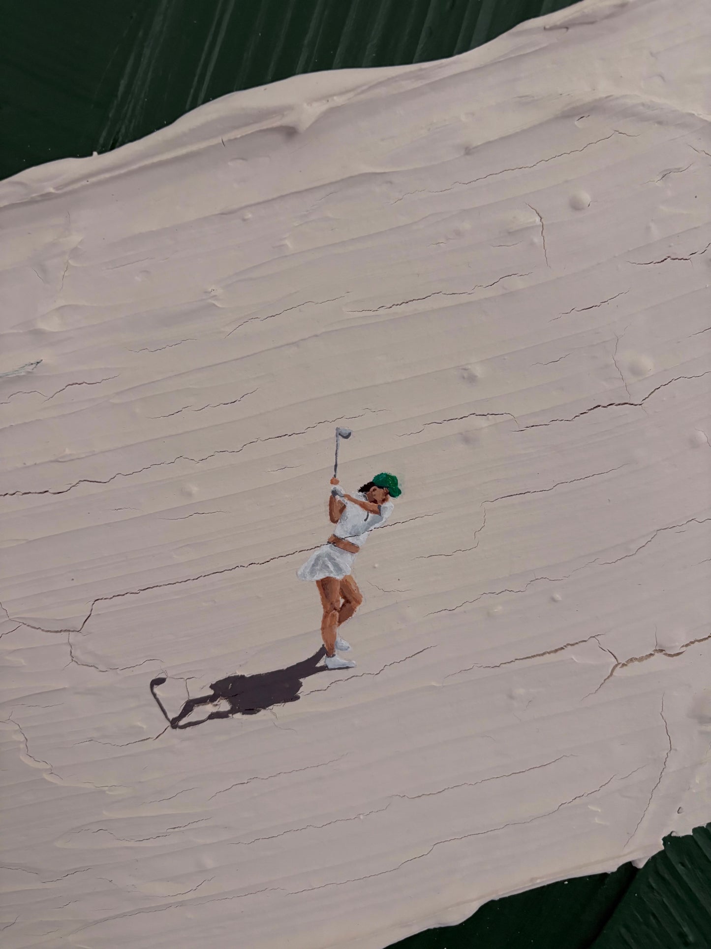 Sandbank | Handmade Abstract Golfer and Cart Painting