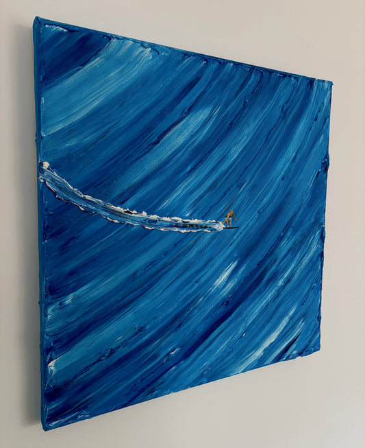 Surf Away | Handmade Abstract Ocean Canvas Painting