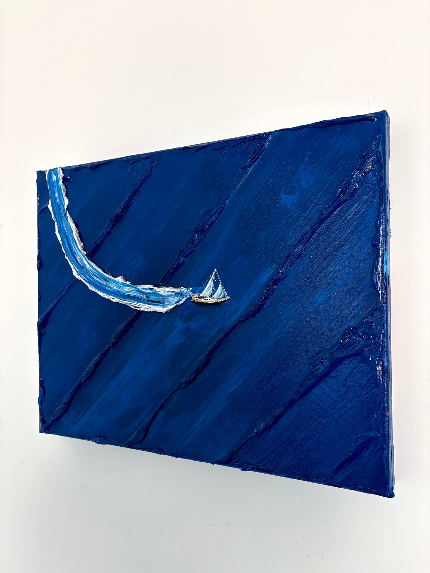 Sail Away | Handmade Abstract Sailboat Ocean Painting